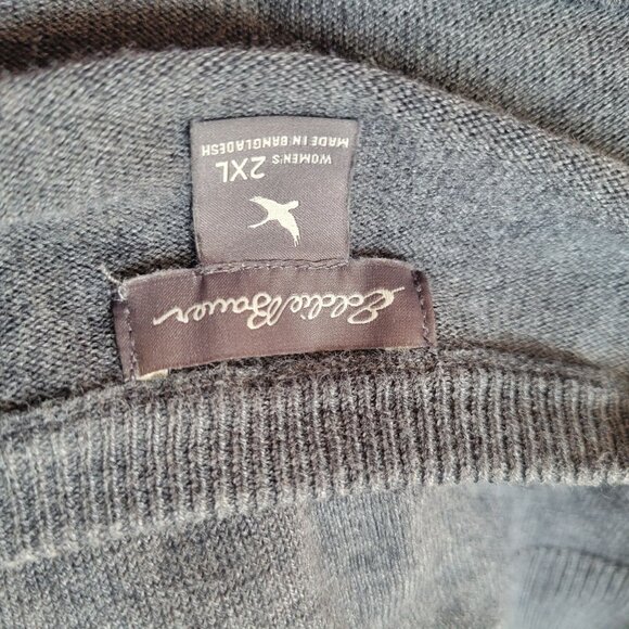 Eddie Bauer Womens 2XL Gray Button-Front Cardigan Sweater Cotton & Tencel Blend - Picture 3 of 8